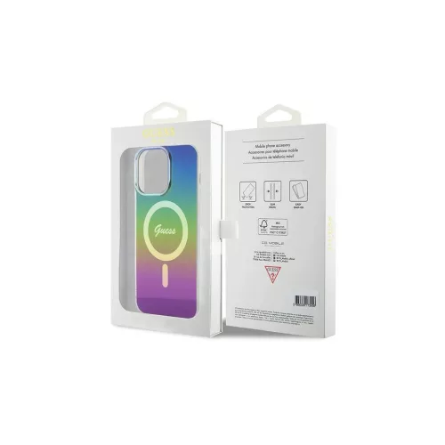 Guess GUHMP15LHITSK iPhone 15 Pro 6,1" készülékhez keménytok IML Iridescent MagSafe szivárványos