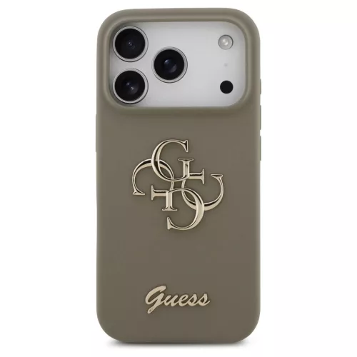 Guess szilikon Big 4G Script tok iPhone 17 Pro készülékhez barna