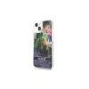 Guess GUHCP13SLFLSB iPhone 13 mini 5,4" készülékhez kemény tok Flower Liquid Glitter kék