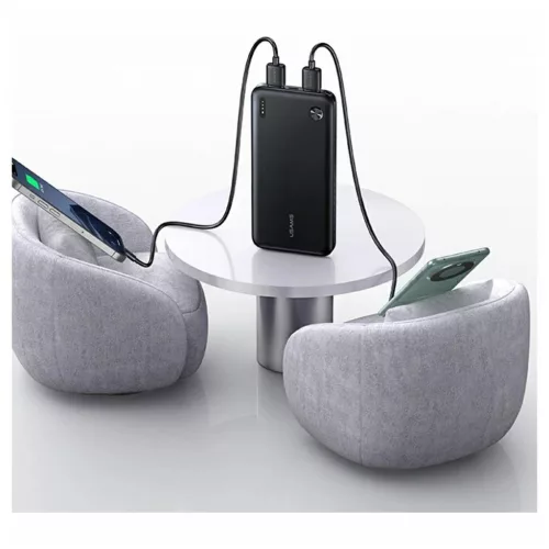 USAMS PB83 töltőbank 2xUSB-A 1xUSB-C 10000mAh fehér