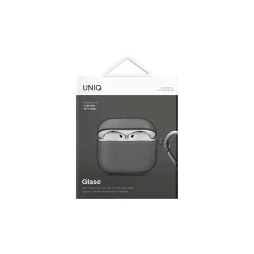 UNIQ tok Glase AirPods 4 készülékhez, fényes füst