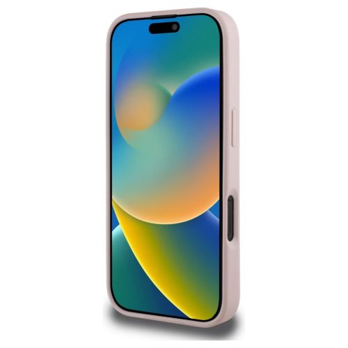 Guess Hot Stamp 4G Pattern Triangle Metal Logo tok iPhone 16 Pro készülékhez rózsaszín