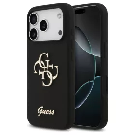   Guess Silicone Big 4G Script tok iPhone 17 Pro készülékhez fekete