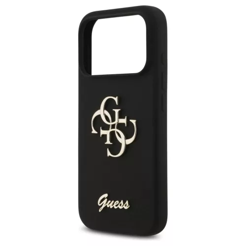 Guess Silicone Big 4G Script tok iPhone 17 Pro készülékhez fekete