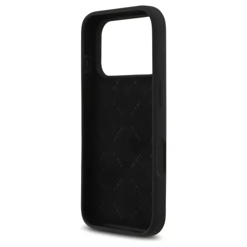 Guess Silicone Big 4G Script tok iPhone 17 Pro készülékhez fekete