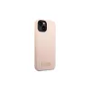 Guess GUHMP14MSBPLP iPhone 14 Plus/15 Plus készülékhez 6.7" kemény tok Silicone Logo Plate MagSafe rózsaszín