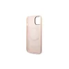 Guess GUHMP14MSBPLP iPhone 14 Plus/15 Plus készülékhez 6.7" kemény tok Silicone Logo Plate MagSafe rózsaszín
