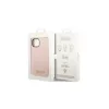Guess GUHMP14MSBPLP iPhone 14 Plus/15 Plus készülékhez 6.7" kemény tok Silicone Logo Plate MagSafe rózsaszín