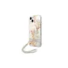 Guess GUOHCP14MHFLSU iPhone 14 Plus / 15 Plus 6.7" készülékhez kemény tok Flower Strap lila