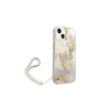 Guess GUOHCP14MHFLSU iPhone 14 Plus / 15 Plus 6.7" készülékhez kemény tok Flower Strap lila