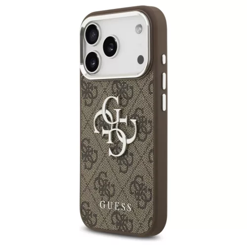 Guess 4G Big 4G Classic Logo tok iPhone 17 Pro készülékhez barna ezüst