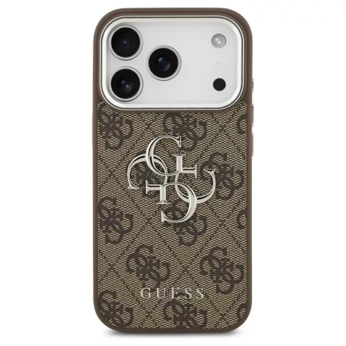 Guess 4G Big 4G Classic Logo tok iPhone 17 Pro készülékhez barna ezüst