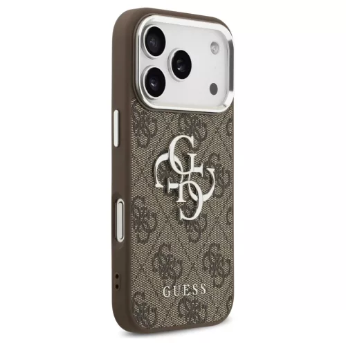 Guess 4G Big 4G Classic Logo tok iPhone 17 Pro készülékhez barna ezüst