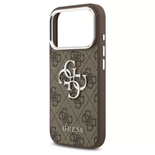 Guess 4G Big 4G Classic Logo tok iPhone 17 Pro készülékhez barna ezüst