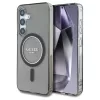 Guess Glitter Circle Classic Logo MagSafe tok Samsung Galaxy S25 készülékhez fekete
