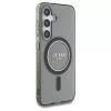Guess Glitter Circle Classic Logo MagSafe tok Samsung Galaxy S25 készülékhez fekete