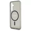 Guess Glitter Circle Classic Logo MagSafe tok Samsung Galaxy S25 készülékhez fekete