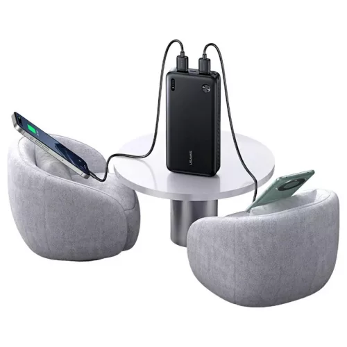 USAMS PB83 Hordozható töltő 2xUSB-A 1xUSB-C 20000mAh fehér