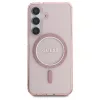 Guess Glitter Circle Classic Logo MagSafe tok Samsung Galaxy S25 készülékhez rózsaszín