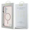 Guess Glitter Circle Classic Logo MagSafe tok Samsung Galaxy S25 készülékhez rózsaszín
