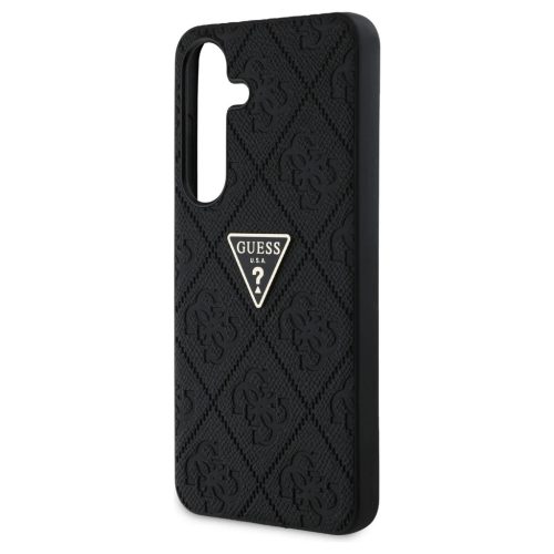 Guess Hot Stamp 4G Pattern Triangle Metal Logo tok Samsung Galaxy S25 készülékhez fekete