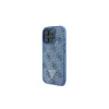 Guess GUHCP16LP4TDSCPB iPhone 16 Pro 6.3" készülékhez bőr fém logó strass keresztvállos kemény tok kék