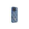 Guess GUHCP16LP4TDSCPB iPhone 16 Pro 6.3" készülékhez bőr fém logó strass keresztvállos kemény tok kék