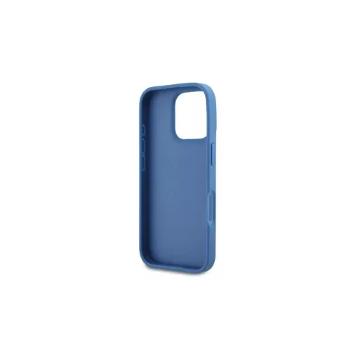 Guess GUHCP16LP4TDSCPB iPhone 16 Pro 6.3" készülékhez bőr fém logó strass keresztvállos kemény tok kék