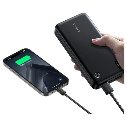 USAMS PB83 Hordozható töltő 2xUSB-A 1xUSB-C 20000mAh fekete