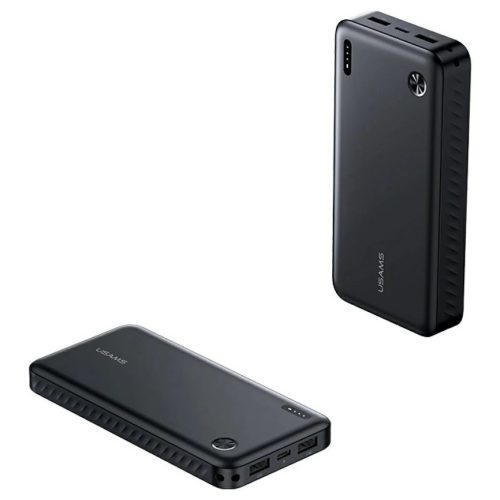 USAMS PB83 Hordozható töltő 2xUSB-A 1xUSB-C 20000mAh fekete