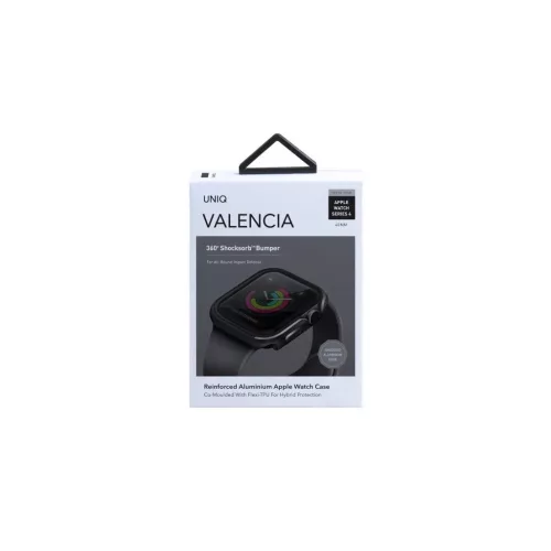 UNIQ Valencia tok Apple Watch Series 4/5/6/SE/SE3 40mm készülékhez fegyverfém szürke