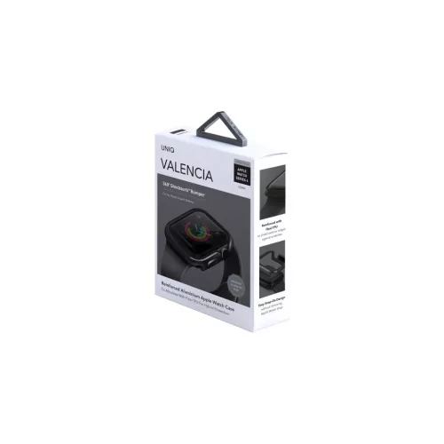 UNIQ Valencia tok Apple Watch Series 4/5/6/SE/SE3 40mm készülékhez fegyverfém szürke