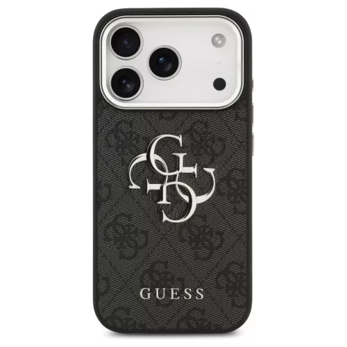 Guess 4G Big 4G Classic Logo tok iPhone 17 Pro készülékhez fekete ezüst