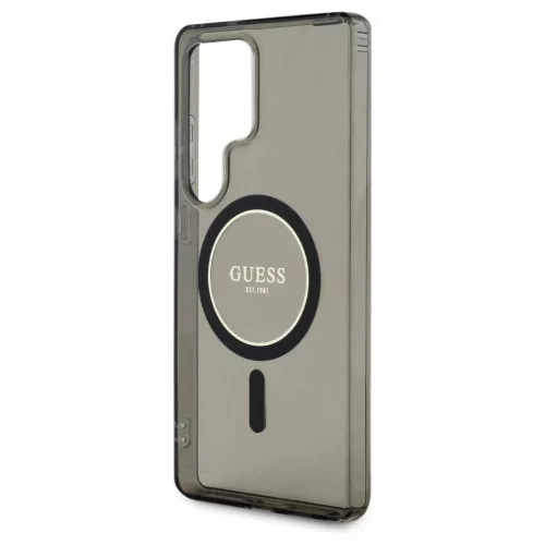 Guess Glitter Circle Classic Logo MagSafe tok Samsung Galaxy S25 Ultra készülékhez fekete