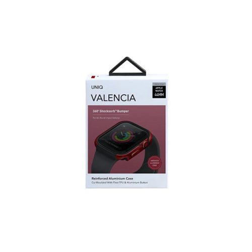 UNIQ Valencia tok Apple Watch Series 4/5/6/SE/SE3 44mm készülékhez bíborvörös