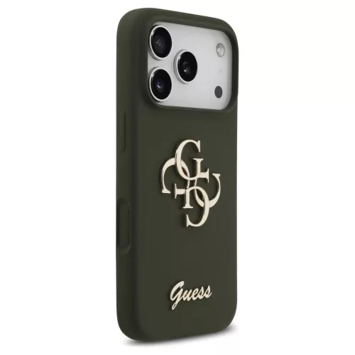 Guess Silicone Big 4G Script tok iPhone 17 Pro készülékhez khaki