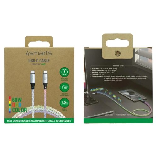 4smarts kábel USB-C 60W 1.5m RGB