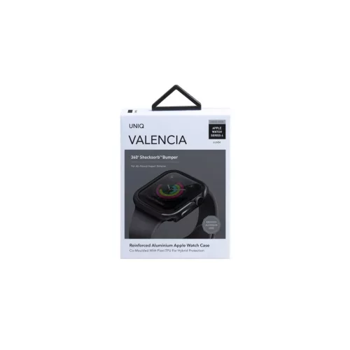 UNIQ Valencia tok Apple Watch Series 4/5/6/SE/SE3 44mm készülékhez gunmetal szürke
