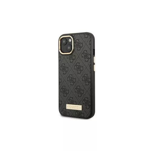 Guess GUHMP14MU4GPRK iPhone 14 Plus / 15 Plus készülékhez 6,7 hüvelykes kemény tok 4G Logo Plate MagSafe fekete