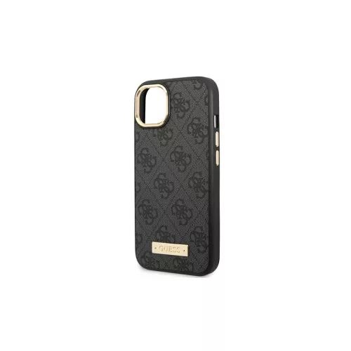Guess GUHMP14MU4GPRK iPhone 14 Plus / 15 Plus készülékhez 6,7 hüvelykes kemény tok 4G Logo Plate MagSafe fekete