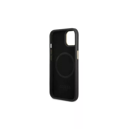 Guess GUHMP14MU4GPRK iPhone 14 Plus / 15 Plus készülékhez 6,7 hüvelykes kemény tok 4G Logo Plate MagSafe fekete