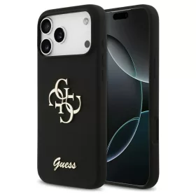   Guess Silicone Big 4G Script tok iPhone 17 Pro Max készülékhez fekete
