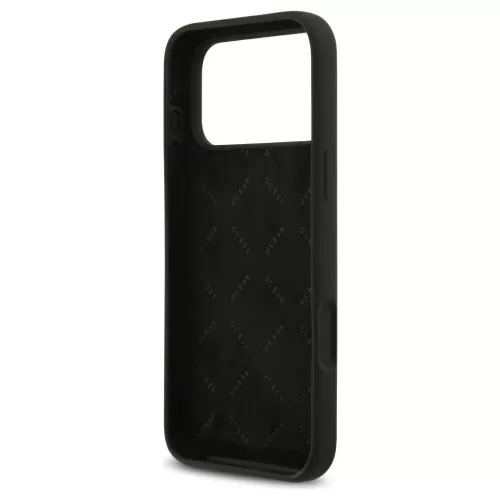 Guess Silicone Big 4G Script tok iPhone 17 Pro Max készülékhez fekete