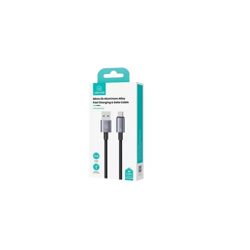 USAMS kábel USB to Micro-USB 2A 1.2m gyors töltés acél/tarnish SJ668USB01 (US-SJ668)