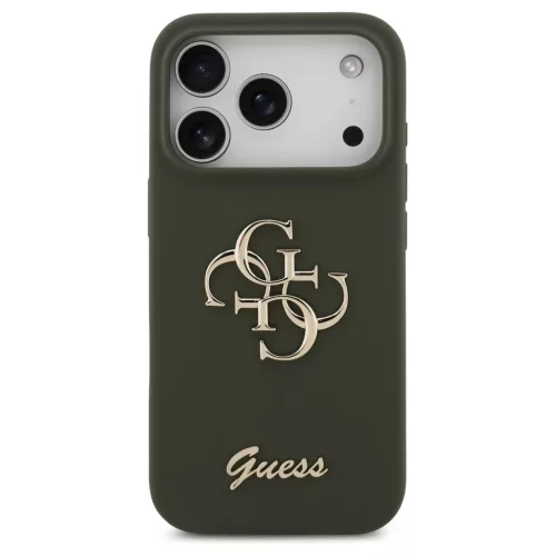 Guess szilikon Big 4G Script tok iPhone 17 Pro Max készülékhez khaki