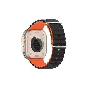   Beline Apple Watch Silicone Waves óraszíj Apple Watch készülékhez 38/40/41mm – fekete-narancs doboz