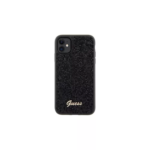 Guess GUHCN61PMSDGSK iPhone 11 / Xr készülékhez 6.1" keménytok Disco Metal Script fekete