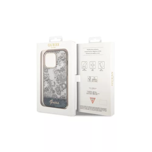 Guess GUHCP14LHGPLHG iPhone 14 Pro 6,1" készülékhez keménytok Porcelain Collection szürke