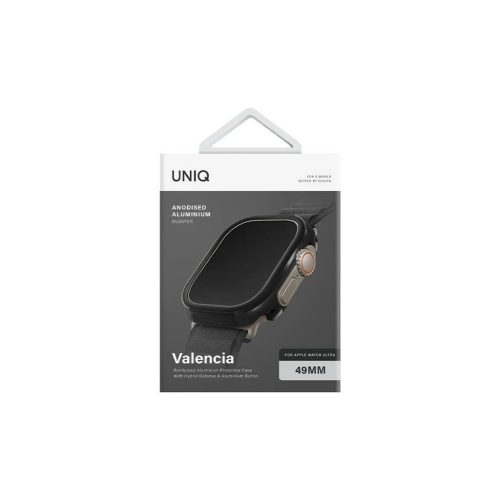 UNIQ Valencia Case Apple Watch Ultra /Ultra 2/ Ultra 3 készülékhez 49 mm-es tok, éjfekete