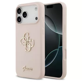   Guess szilikon Big 4G Script tok iPhone 17 Pro Max készülékhez rózsaszín